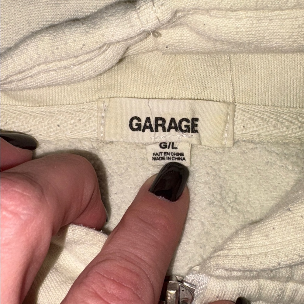 Garage Cream Yellow Cropped Zip-Up Hoodie - Picture 2 of 4